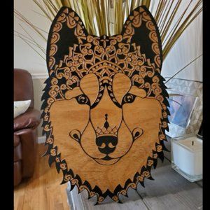 Laser Engraved Siberian Husky Wooden Wall Decor